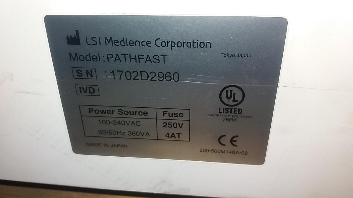 Used PATHFAST COMPACT IMMUNO-ANALYZER LSI MEDIENCE CORPORPORATION