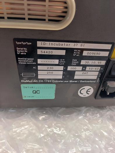 Used Diamed Incubator 37 Si