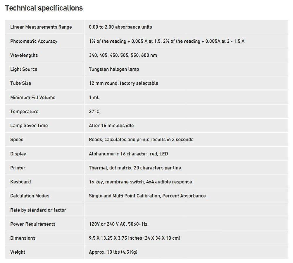Used TECO DIAGNOSTICS TC-84