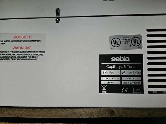 Used Sebia Capilarys 3 Tera