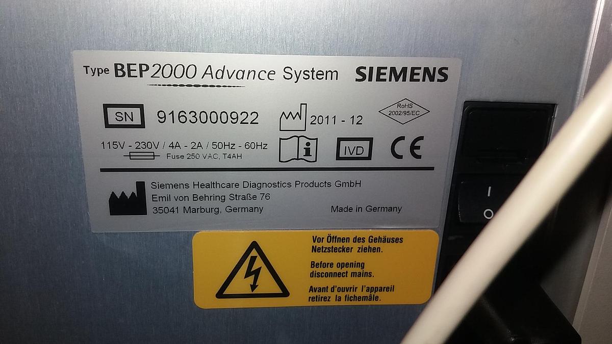 Used Siemens BEP 2000 ADVANCE System