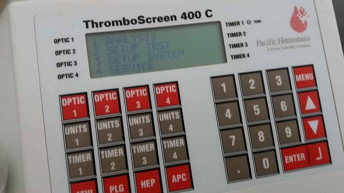 Used PACIFIC HEMOSTASIS ThromboScreen 400 C