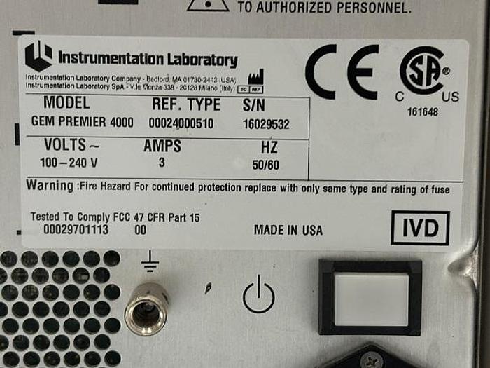 Used GEM Premier 4000