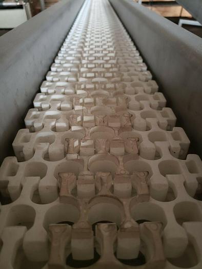 Used Stainless Steel 6" x 9' incline washdown Conveyor With Plastic Belt. 230/480v