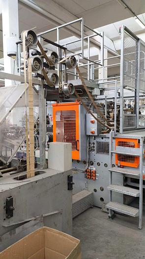 Used NEWLONG 335T+504TH - Sheet fed paper bag  machine  with top fold and twisted loop handles