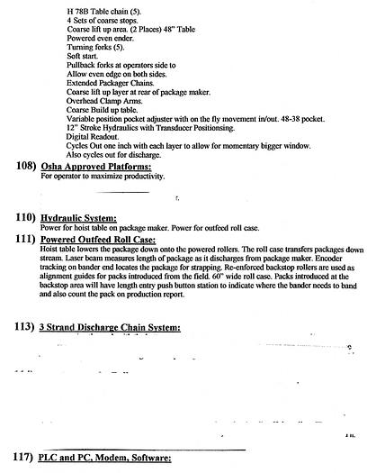 Used 2006 FMS Stacker System