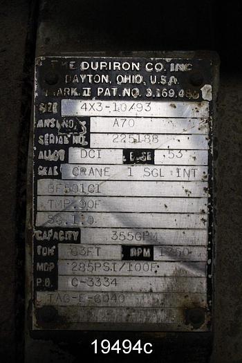 Used Durco Mark II 4x3-10 Pump #19494