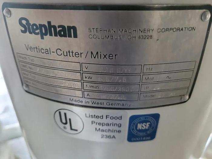 Used Stephan Vertical Cutting Mixer VCM 40 W/ cutting blades