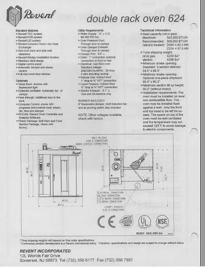 Used 2002 Revent 624 Double Rack oven Gas sold w/ guarantee - Can ship