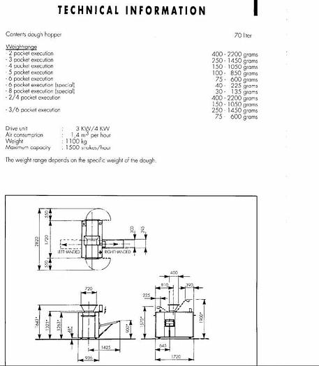 Used Benier B93 Dough divider 3 to 6 Pocket - Guaranteed Can Ship (two units)