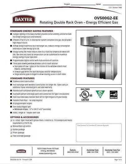 Used Baxter OV500EE Year 2013 Guarantee - Can ship