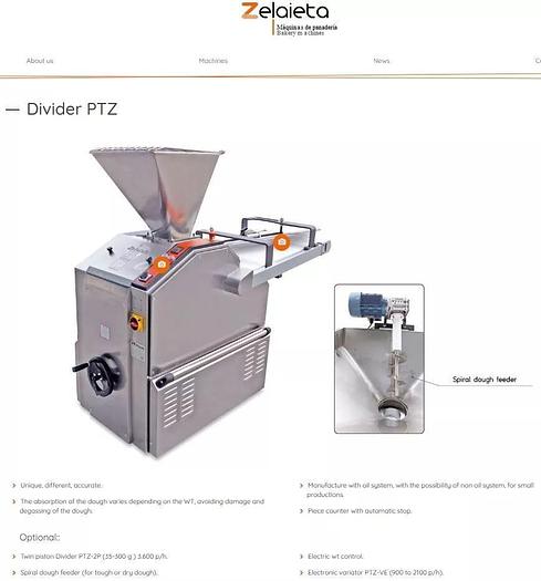 Used Zelaieta New Divider Rounder Pre-rounder Volumetric High Hydration - 3.5 to 35 Oz @ 1800 PPH