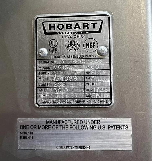 Used Hobart MG1532 Meat Mixer Grinder Refurbished one $5900 one $6900 