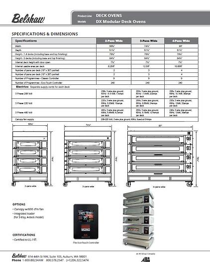 Used Adamatic / Mono Artisan 4 Deck Electric Oven w/Steam - Guaranteed