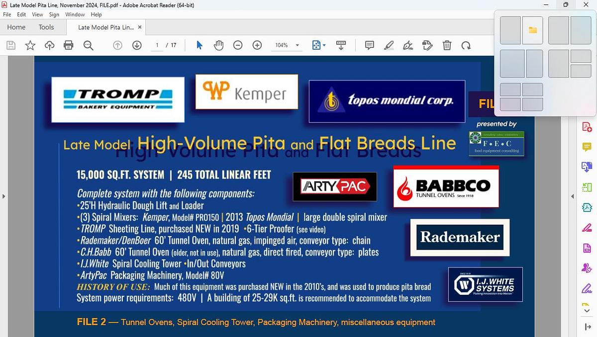 Used Pita Production Line two Ovens