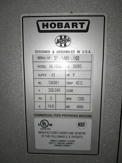 Used Hobart HL1400 Legacy 140qt Mixer Bowl Attachment w/ Guarantee - Can ship