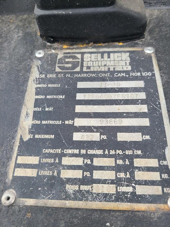 Used Sellick Telehandling Forklift Telescoping Perkins 4 cyclinder diesel engine