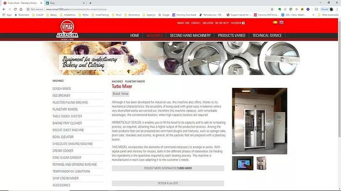 Used 240qt Mixer Planetary Bridge Vimar Sabadell TBM 150 - Guarantee Can ship