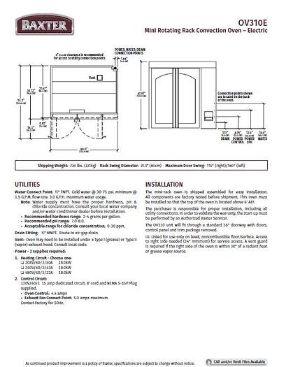 Used Baxter OV310 Electric oven - Has been refubished w/ guarantee can ship