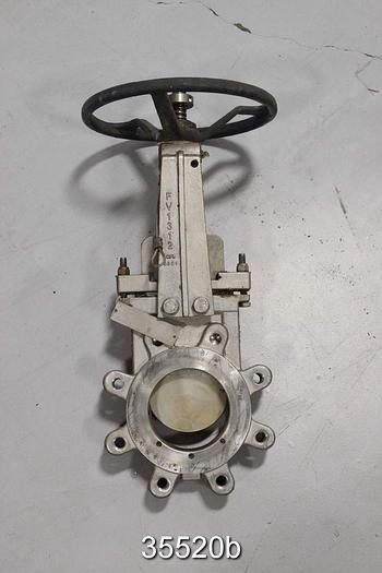 Used Fabri FV-C6702438200 4" Hand Operated Knife Gate Valve #35520