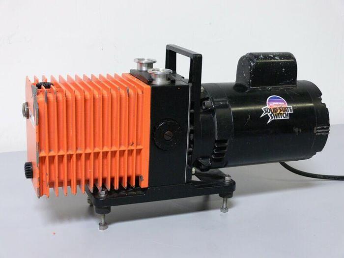 Used Alcatel 2008A Dual Stage Rotary Vane Vacuum Pump w/ Franklin 1/2 HP Motor