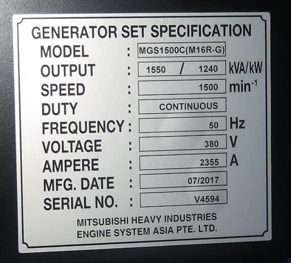 Mitsubishi S16R-PTA-S Dual frequency generator sets New Built 2017