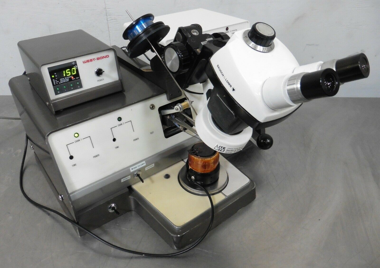 Used West-Bond 7400A Thermosonic Vertical Feed Deep Access Wedge Wire Bonder