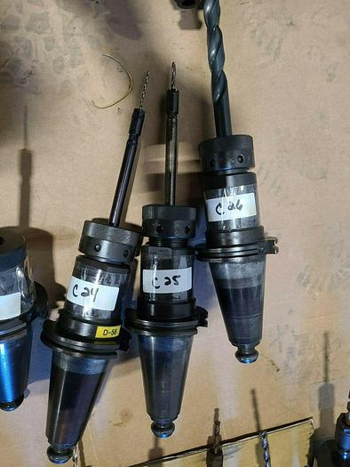 Used Assorted CNC Tool Holders with Cutters & Drills For Milling Machines VMC Tools L