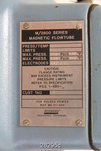 Used Foxboro 2893-sbbb-phg-g 1/2" Magnetic Flow Tube, #28295