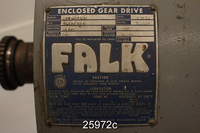 Used Falk 6C2-02A3 Enclosed Gear Drive, M.O. 7-438585 #25972