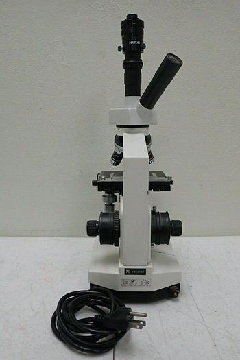 Used Parco 9505087 Microscope with 4 Objectives & Navitar 16mm CCTV Lens F/1.6 Japan