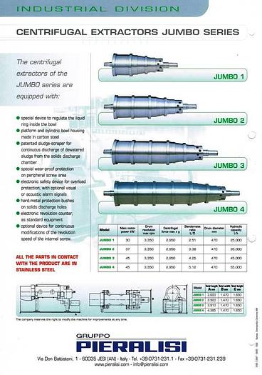 Refurbished PIERALISI decanter, type JUMBO 4