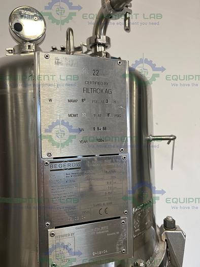Used Begerow  Beco-Integra Stainless Steel Filter Housing w/ Valves, 16" SS Housing