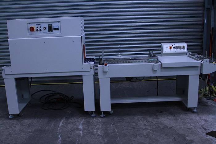 Used Pneumatic Semi Automatic L Sealer and Heat Tunnel