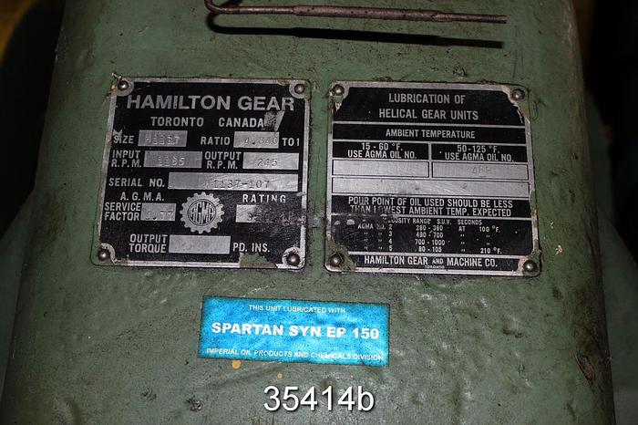 Used Hamilton H1137 Gear Reducer, 4.84/1 Ratio, 350Hp #35414
