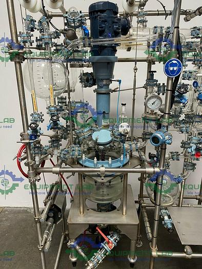 Used Buchiglasuster chemReactor GR 15 Liter Glass Bio-Reactor w/ Condensers & More
