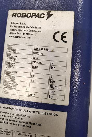 Used 2016 Robopac S.p.A Ecoplat FRD pallet wrapper
