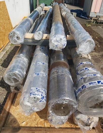 9 pcs spare columns and nuts for alu die-casting machines, Idra, Oleopress / OP Die Casting, new