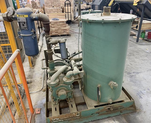 Used SULLAIR 25HP LIQUID RING VACUUM PUMP