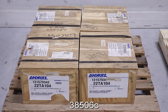 Used Andritz Sprout Bauer 22TA 22" Refiner Plate Set #38506