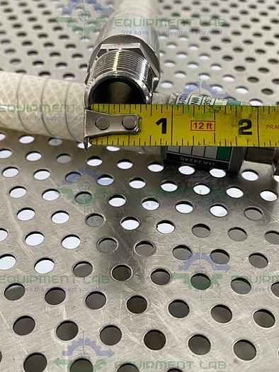 Used Sani Tech  STHT-WR-0500 60" Silicone Hose w/ Threaded and 1/2" Sanitary Fitting