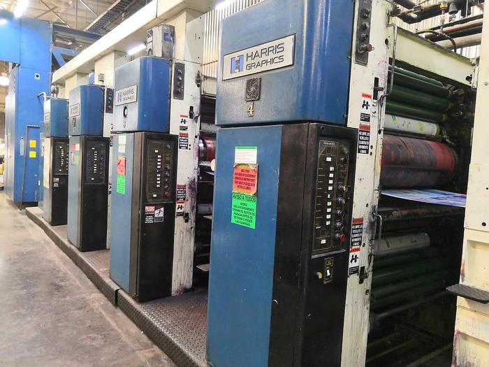 Used 1989 Harris M1000B (4) Unit (1) Web Press System 578mm / 22.75" cutoff