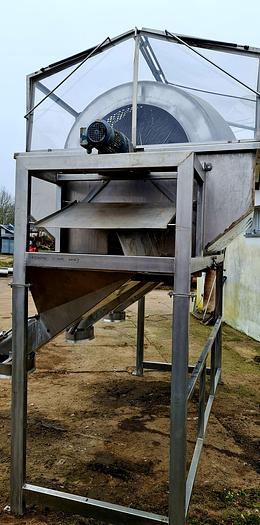 Used Sortownik dwubębnowy na 3 - sorty z osłoną z pleksiplasu w ramie nierdzewnej 