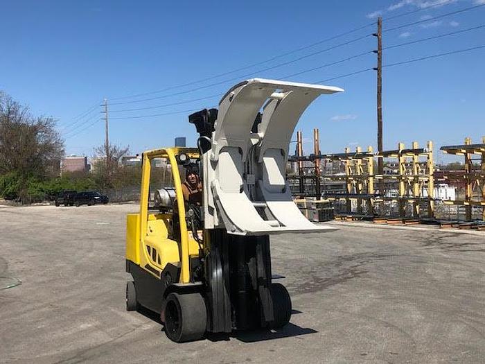 Used 12,000 POUND HYSTER MODEL S120FTPRS ROLL CLAMP FORKLIFT MFG. 2016
