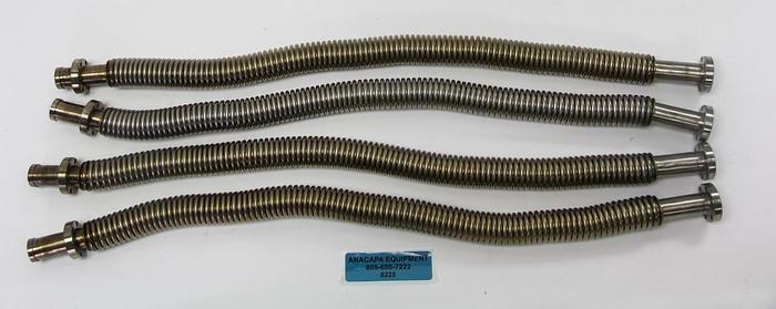 Used Corrugated Flex Hose Bellows Stainless Steel 24&#034; Length 1.33&#034; Dia Lot of 4 (8228