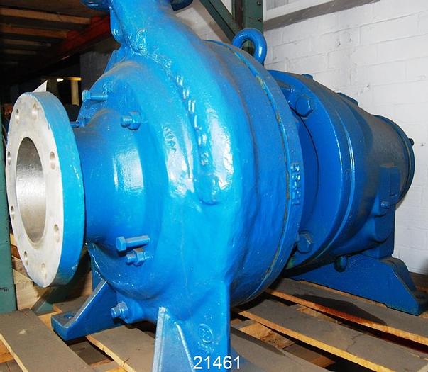 Used Goulds 3175 Pump, 3X6X14, 2 Vane Impeller, 14" Impeller Diameter, Stainless Steel Casing, Stainless Steel Suction Side Plate, Stainless Steel Stuffing Box, Stainless Steel Impeller, Mechanical Seal #21461