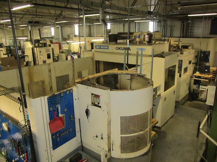 Used Okuma MC600H.  Horisontell fleroperationsmaskin med 630 palett och palett pool