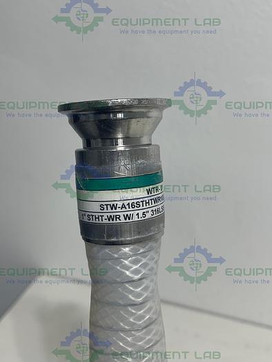 Used Sani-Tech  STHT-WR-1000 120" Silicone Hose w/ 1 1/2 Sanitary Fitting