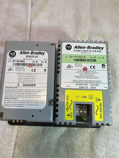 Used Allen Bradley - 2711P-T6C1A PanelView Plus 600 w/ 2711P-RN1 Module