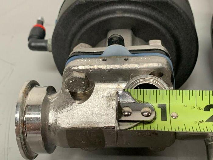 Used 2 ITT Pure-Flo A209 4-Way Stainless Steel Valve w/ Monitor & 1" & 3/4" Sanitary